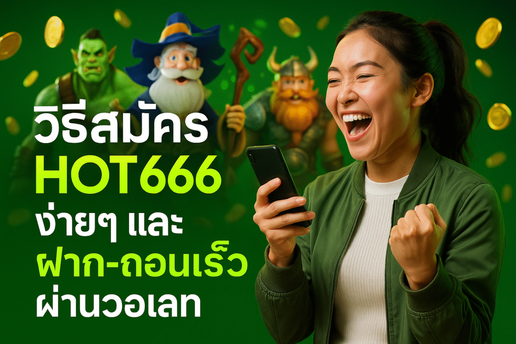 วิธีสมัคร HOT666 ง่ายๆ และฝาก-ถอนเร็วผ่านวอเลท